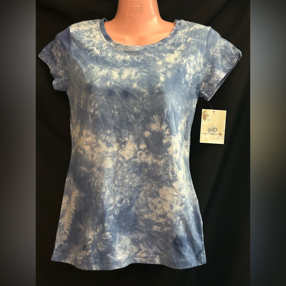 SO Girls Blue & White Tie-Dye Short Sleeve Tee NWT SZ XL 16